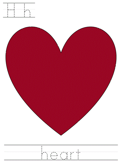 Learn to Print worksheet - Hh heart