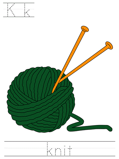 Learn to Print worksheet - Kk knit