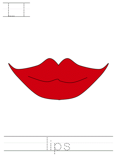 Learn to Print worksheet - Ll lips