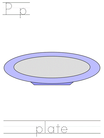 Learn to Print worksheet - Pp plate