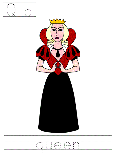 Learn to Print worksheet - Qq queen