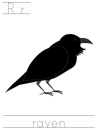 Learn to Print worksheet - Rr raven