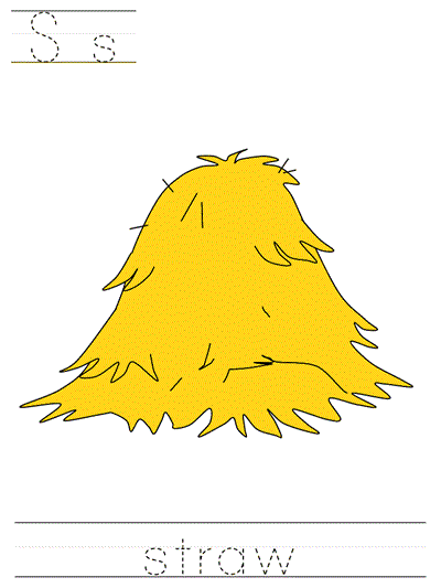 Learn to Print worksheet - Ss straw