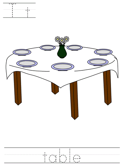 Learn to Print worksheet - Tt table