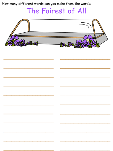 Snow White Word Mine Puzzles