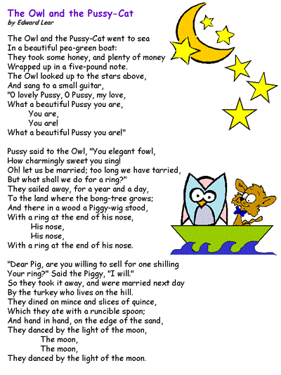 owl and pussycat poem
