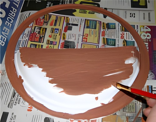 paint plate painted brown