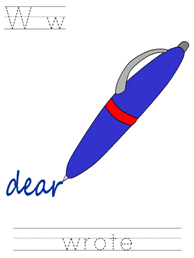 Learn to Print worksheet - Ww wrote