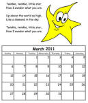Twinkle Twinkle Little Star Custom Calendar