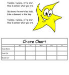 Twinkle Twinkle Little Star Custom Chore Chart