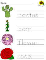 picture clue tracer worksheets