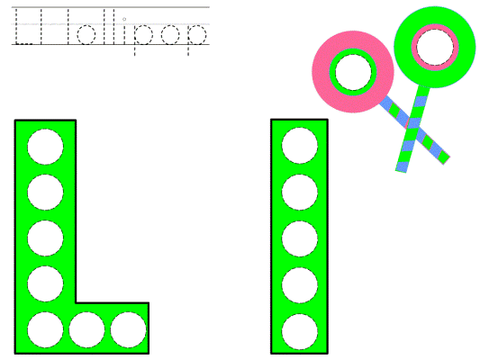 Ll lollipop bingo dauber or dot art coloring pages