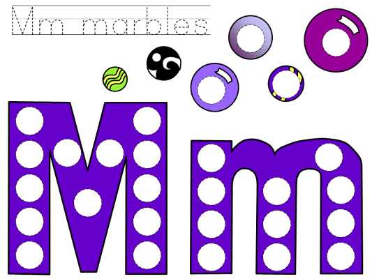 letter m bingo dauber or dot art coloring pages