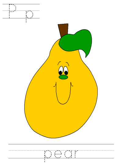 Pp pear alphabet tracer page