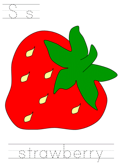 Ss strawberry alphabet tracer page