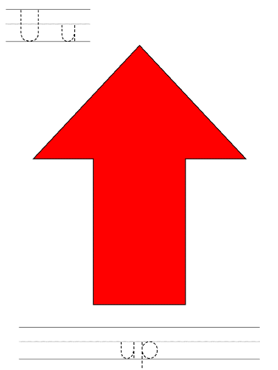 Uu up alphabet tracer page