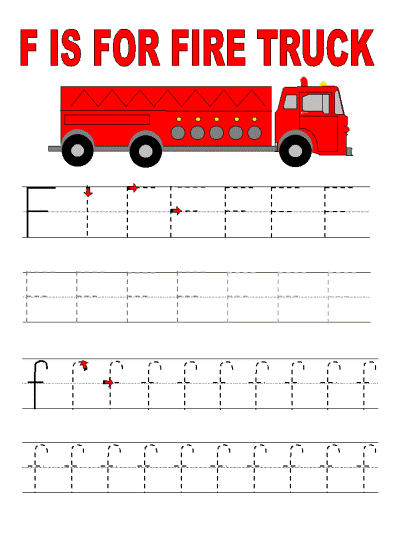 letter f alphabet tracer pages