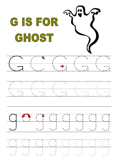The Letter G Tracer Pages