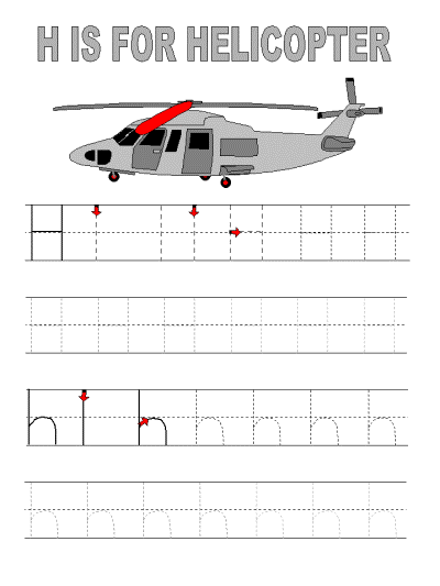 letter h alphabet tracer pages