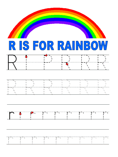 letter r alphabet tracer pages