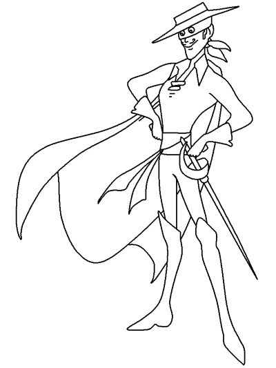 zorro coloring page