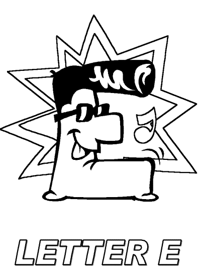 letter e alphabet coloring page