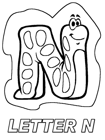 letter n alphabet coloring page