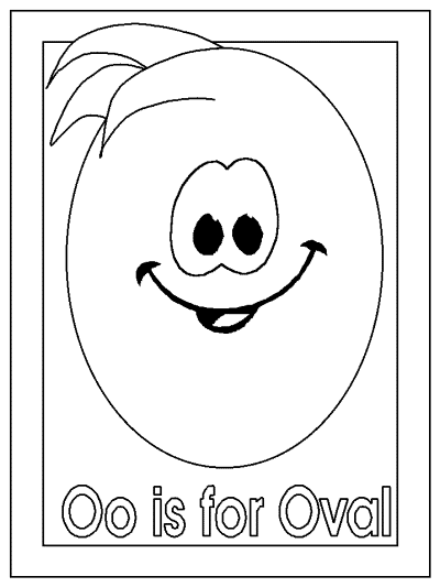 letter o for oval alphabet coloring page