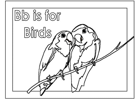 letter Bb is for Birds alphabet coloring page