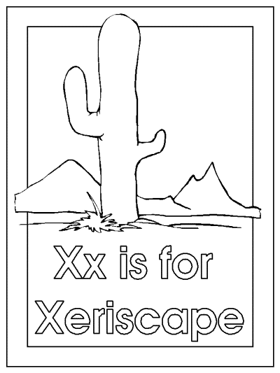 letterXx is for Xeriscape alphabet coloring pages