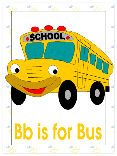 letter Bb is for Bus alphabet poster