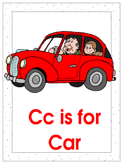 letter Cc is for car alphabet poster