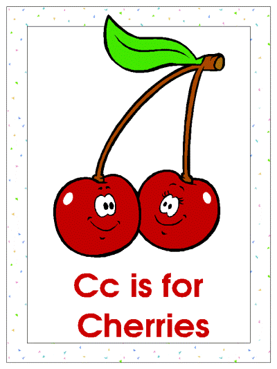 letter Cc is for Cherries alphabet poster