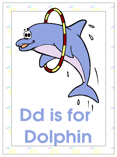 Dd is for Dolphin alphabet poster