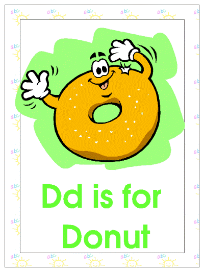 Dd is for Donut alphabet poster