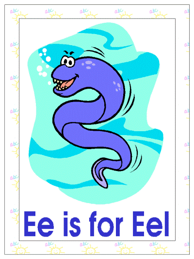 letter e is for eel alphabet poster