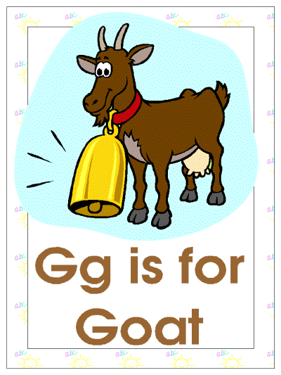 letter g is for goat alphabet poster