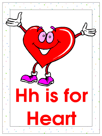letter h is for heart alphabet poster