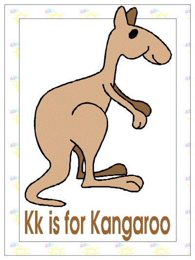 Kk is for kangaroo alphabet poster