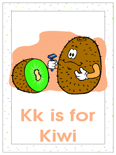 Kk is for kiwi alphabet poster