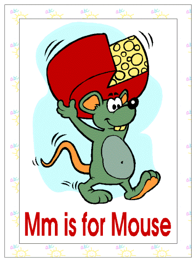 letter m is for mouse alphabet poster