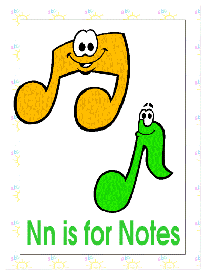 letter n is for notes alphabet poster