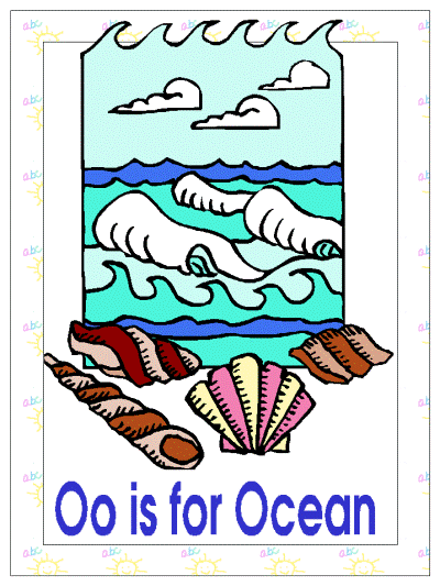 letter o is for ocean alphabet poster