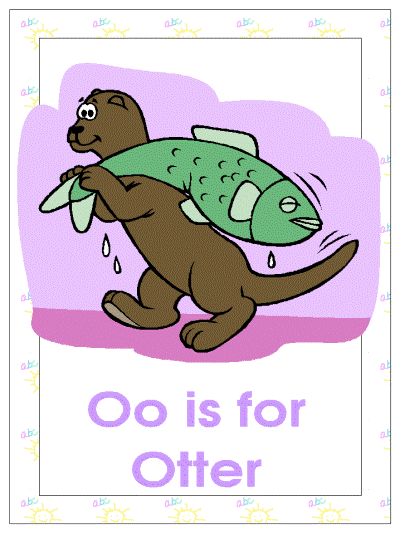 letter o is for otter alphabet poster