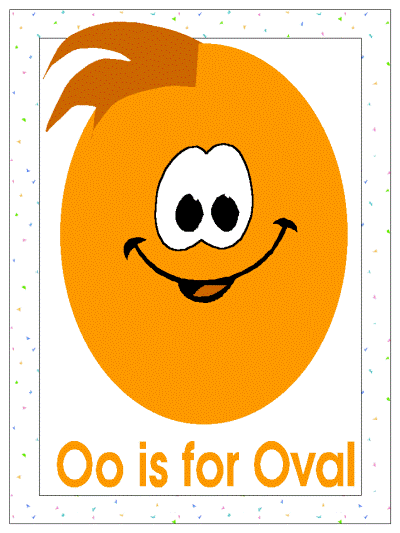 letter o for oval alphabet poster