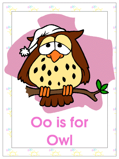 letter o is for owl alphabet poster
