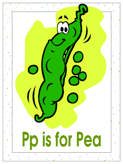 letter p is for pea alphabet poster