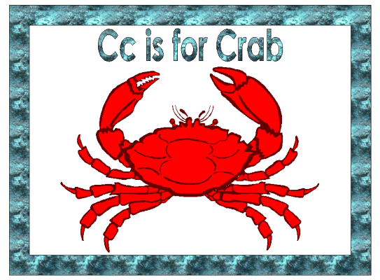letter Cc is for Crab alphabet poster