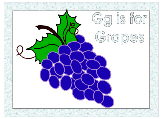 letter g is for grapes poster
