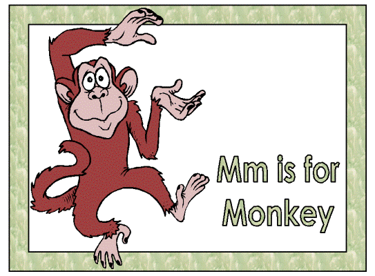 letter m is for monkey alphabet poster